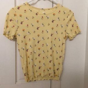 floral print yellow top